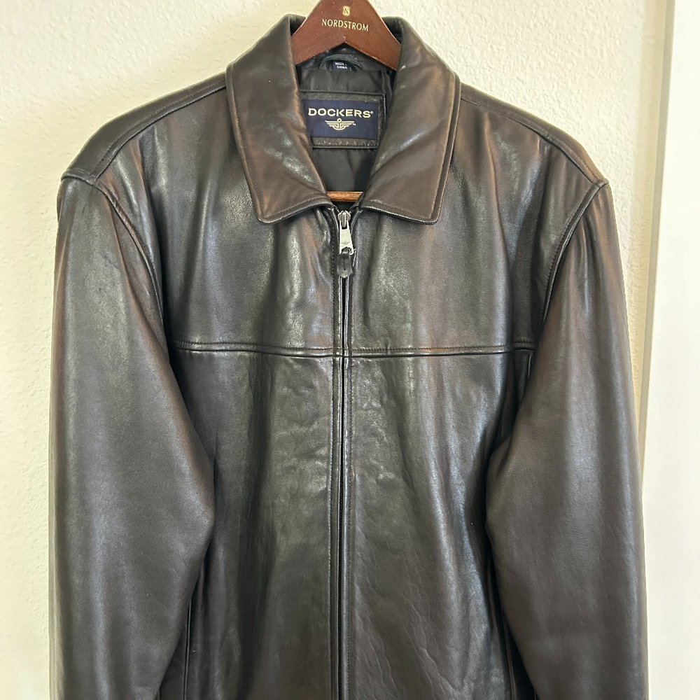 Mens Docker Lamb Leather Jacket, XL